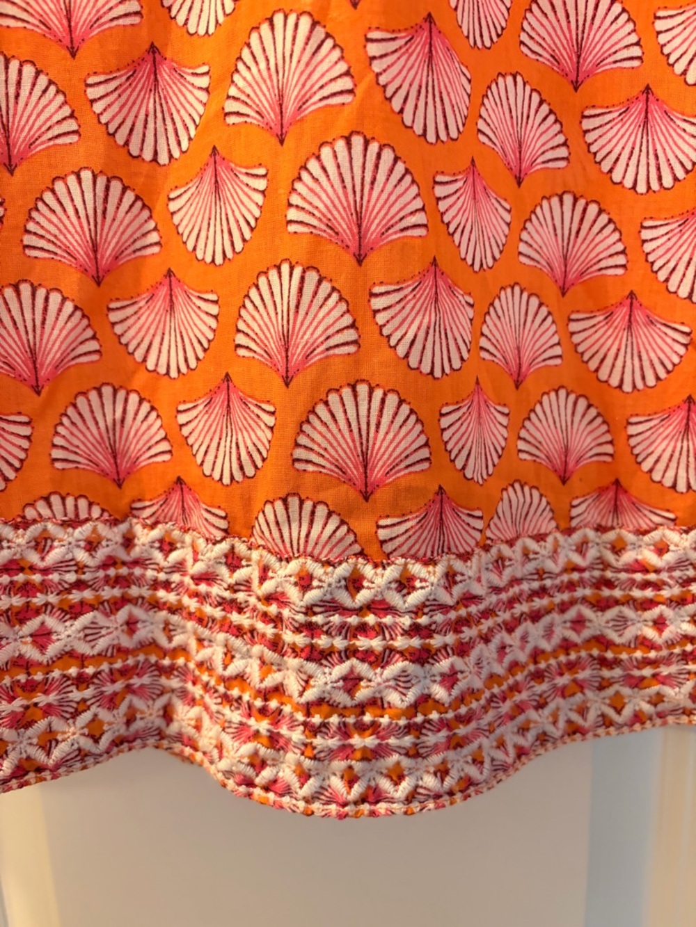 Sigrid Olsen Orange & Pink Printed Tunic with Embroidered V-Neck - Picture 4 of 10
